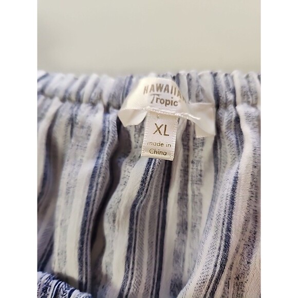 Hawaiian Tropic Off Shoulder Women Blue Casual Sun Mini Dress X-Large Beach Boho - Picture 13 of 13